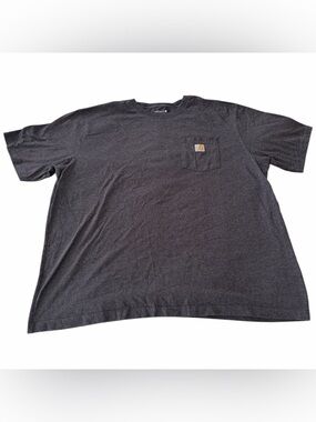 Carhartt Pocket T Shirt Mens XXL Gray Loose Fit Workwear Logo Cotton Blend